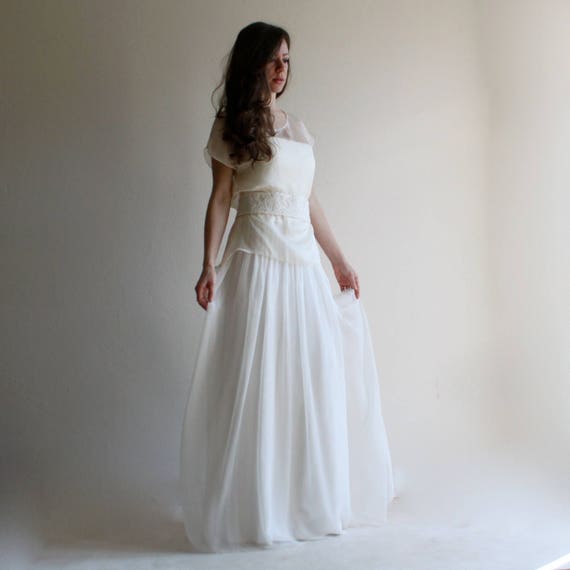 Wedding Dress Modest Wedding Dress Bridal Separates Simple Wedding Dress Silk Wedding Dress Beach Wedding Dress Bohemian Wedding Dress