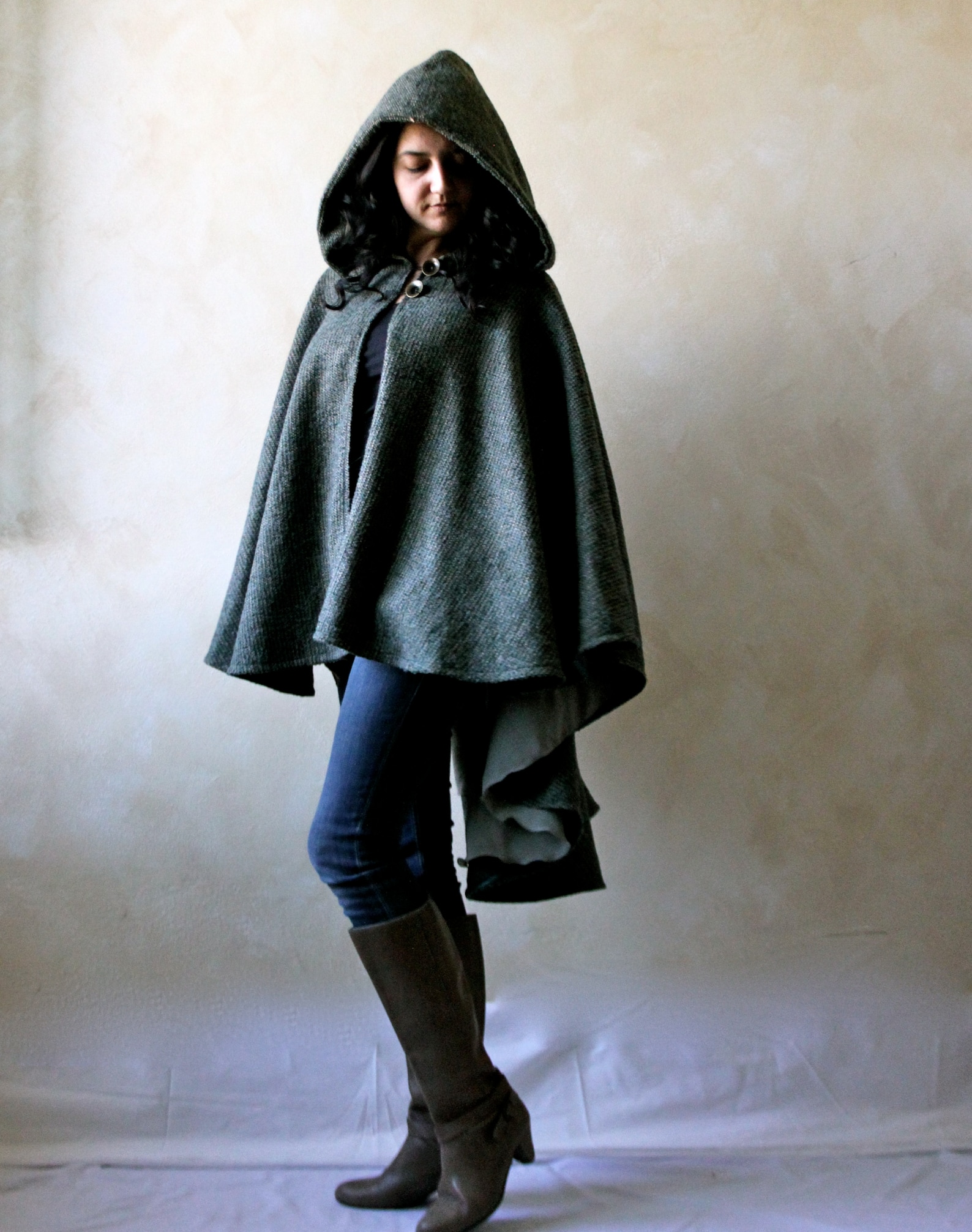 Wool cape women cape hooded cloak winter cape hooded cape Etsy
