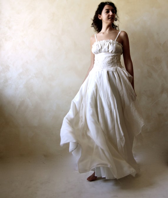 silk hippie wedding dress