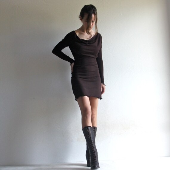 Long Sleeve Dress Mini Dress Draped 
