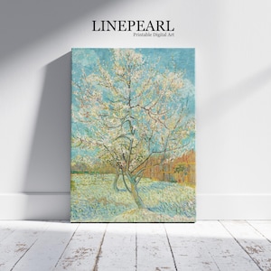 Vincent van Gogh Pink Peach Tree | Impressionist Tree Painting | Famous Art Print | Vintage Print | Printable Wall Art | Digital Download