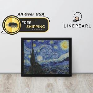 Vincent van Gogh Painting Print Starry Night | Canvas Print | Giclée Print | Large Wall Art Print | Impressionist Art Poster