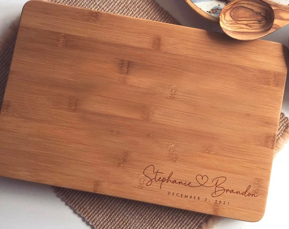 Custom Cutting Board, Personalized Charcuterie Board, Engraved Butcher Block for Wedding Gift, Engagement Gift, or Wood Anniversary Gift