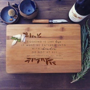 Personalized Cutting Board, Custom Chopping Board, Bamboo Charcuterie Board, Mothers Day Gift, Gift for Mom, Engraved Bread Board image 2
