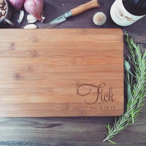 Personalized Bamboo Cutting Board / Custom Butcher Block for Wedding Gift, Anniversary Gift, or Engagement Present image 5