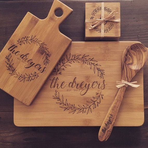 Engraved Cutting Board or Chopping Block Personalized Wedding