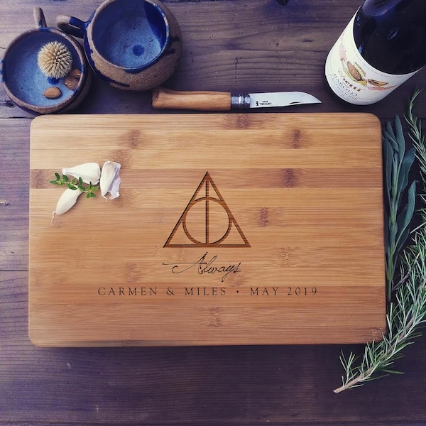 Custom Cutting Board "Always" Personalized Butcher's Block or Cheese Board - Engagement Present, Wedding Gift or Anniversary Gift