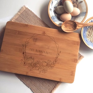 Custom Chopping Board, Personalized Cutting Board Gift Set Custom Wedding Gift, Bridal Shower Gift, Engagement Gifts for Couple image 3