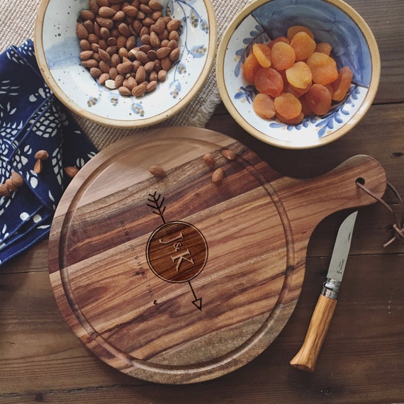 Custom Engraved Charcuterie Board, Personalized Cheese Board, Paddle Cutting Board for Unique Wedding Gift or Housewarming Present