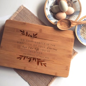 Personalized Cutting Board, Custom Chopping Board, Bamboo Charcuterie Board, Mothers Day Gift, Gift for Mom, Engraved Bread Board image 4