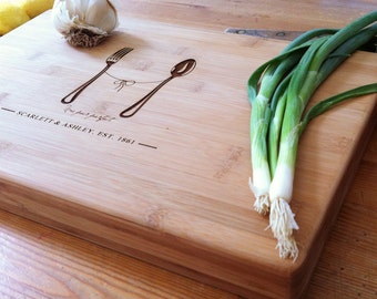 Custom Wood Chopping Board /  Personalized Butcher Block / Unique Wedding Gift, Closing Gift, or Hostess Gift