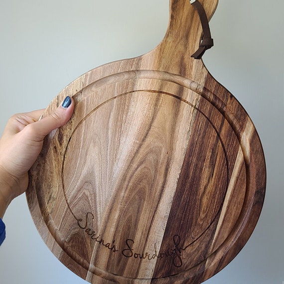 Personalized Charcuterie Board, Custom Cheese Board, Engraved Paddle Cutting Board made w/ Solid Acacia Wood, Custom Wood Burning