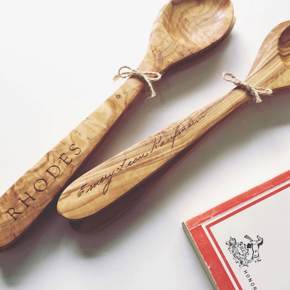 Personalized Spoon & Spatula Set, Wooden Spoon, Custom Engraved Spoon, Laser Etched Spoon, Wedding Gift, Housewarming Gift, Christmas Gift