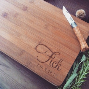 Personalized Bamboo Cutting Board / Custom Butcher Block for Wedding Gift, Anniversary Gift, or Engagement Present image 6