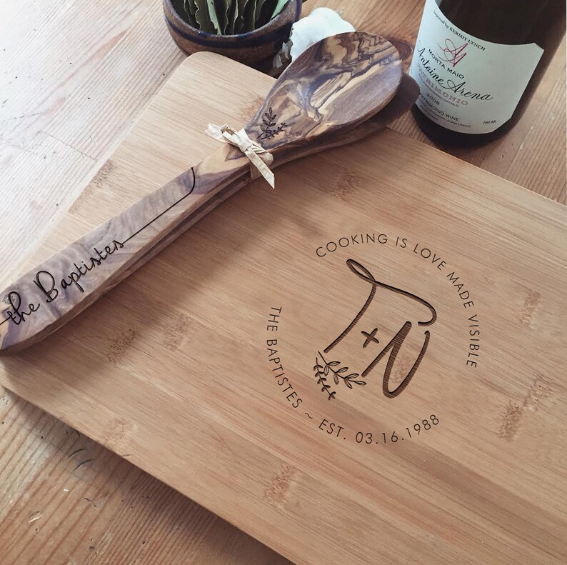 Gift Set Personalized Cutting Board Custom Coasters Etsy