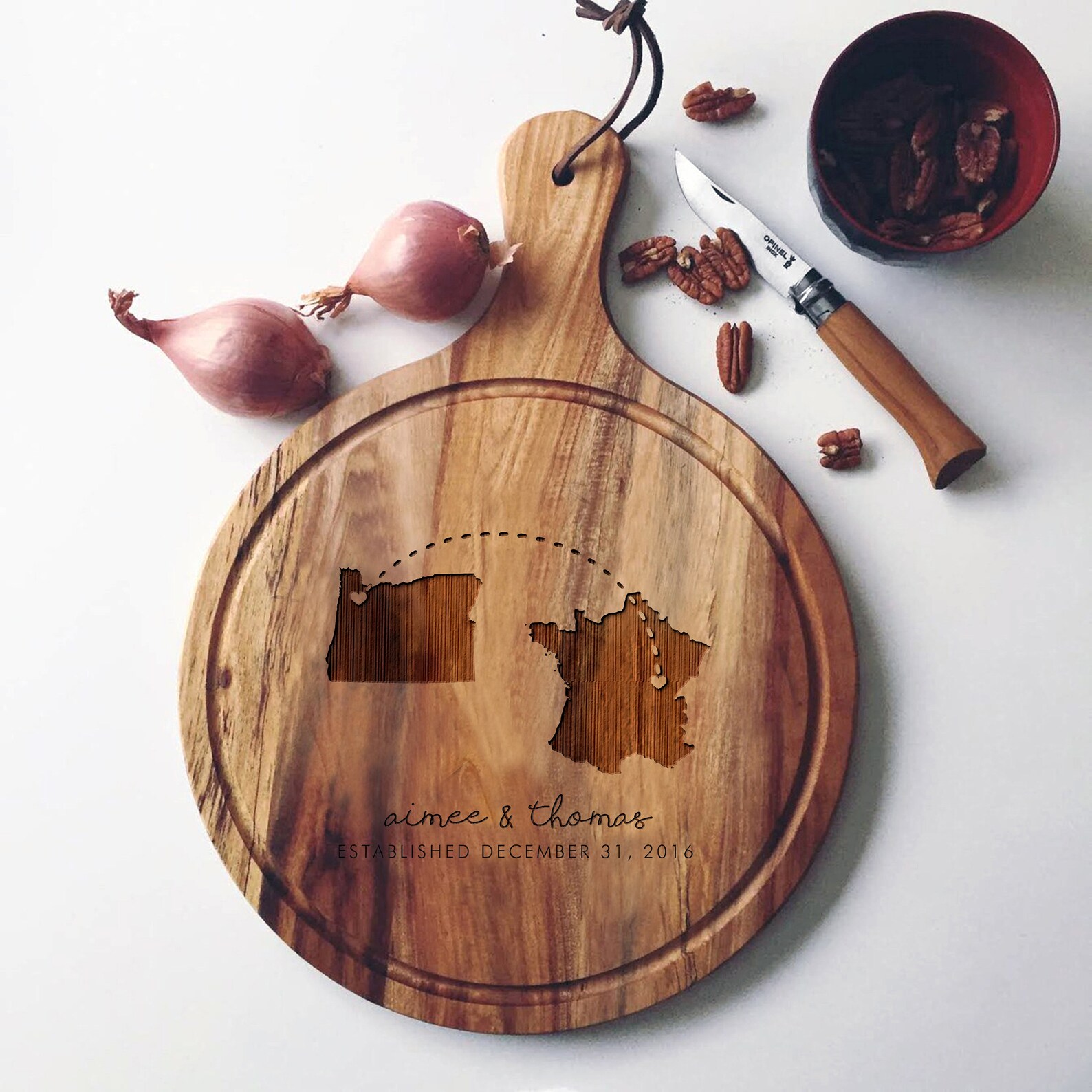 Personalized State Cutting Board Acacia Wood Charcuterie Etsy