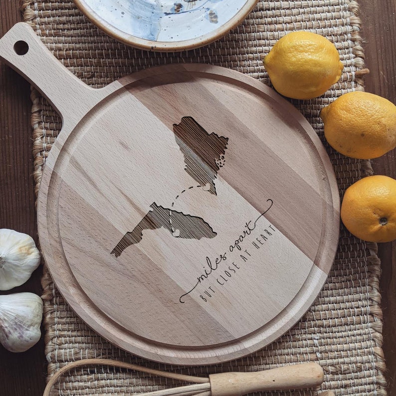 Personalized State Cutting Board Acacia Wood Charcuterie Etsy