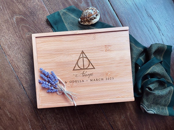 Personalized Keepsake Box "Always", Custom Memory Box, Wooden Recipe Box, Engagement Present, HP Wedding Gift or Wood 5th Anniversary Gift