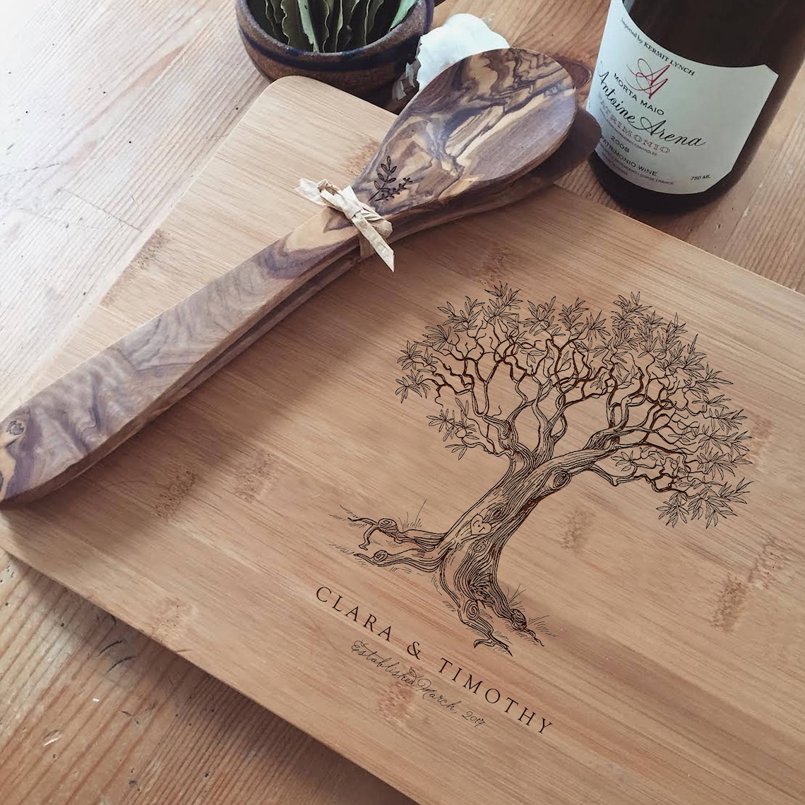 Custom Cutting Board Tree Cutting Board Personalized Bamboo Etsy