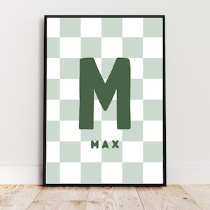 Custom Initial Nursery Print: Personalized Baby Name Art (Digital Download)