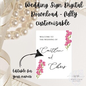 Wedding Sign Digital Download - Customizable Template
