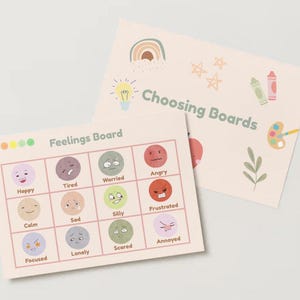 Schede di comunicazione stampabili per bambini / Supporto visivo per scelte, emozioni e routine