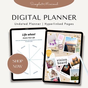 Vision Board Planer Printable | Arbeitsbuch zur Ziele-Einstellung | Gesetz der Anziehung | Planer Traum | Sofortiger digitaler Download