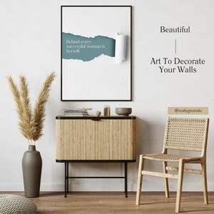 Behind Every Successful Woman Is Herself Wall Art PNG | Feminist Quote Printable | Empowering Digital Poster | Boss Babe Decor