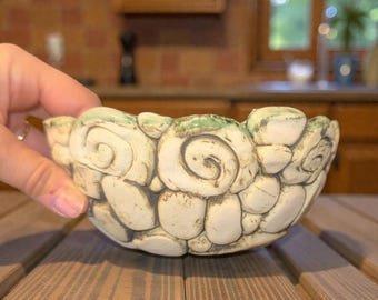 Handmade Ceramic Bowl – Green Glazed Stoneware  Small Decorative  – Pottery Home Decor