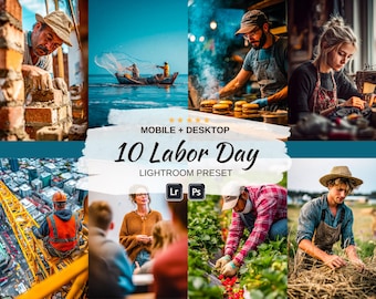 Patriotic Lightroom Presets Labor Day Aesthetic Mobile Filter Bright Red White Blue Edit USA Summer Mood Tone Independence Aesthetic Filter
