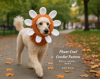 Dog Snood Crochet Pattern Dog Cowl Pattern Halloween Dog Costume Crochet Pet Cowl Pattern Dog Accessories Cat Neckwarmer DIY Pet Winter Cowl
