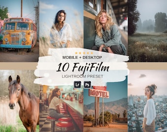 Fujifilm Lightroom Presets Analog Style Filters Retro Photo Edits Desktop and Mobile Presets 35mm Film Look Presets Soft Grain Aesthetic Old