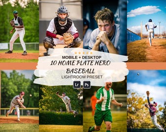 Baseball Lightroom Presets Mobile & Desktop Filters Sports Presets Game Day Effects Photography Enhancer Baseball Presets for Lightroom
