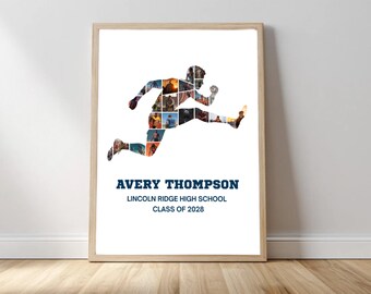 Track And Field Photo Collage Senior Night Gift Editable Template Digital Download Custom Senior Keepsake Instant Access For Athlete Parents