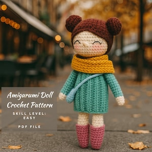 Amigurumi Doll Crochet Pattern Cute Handmade Toy PDF Digital Download Beginner Friendly Pattern Beginner Plush Toy Tutorial DIY Soft Doll