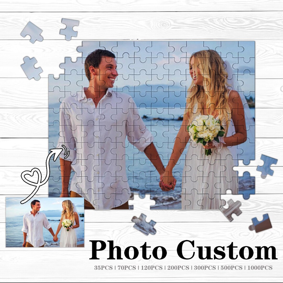 Custom Photo Puzzle, Personalized Wood Jigsaw Puzzle, Anniversary Gift ...