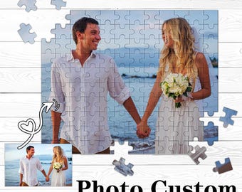 Custom Photo Puzzle, Personalized Wood Jigsaw Puzzle, Anniversary Gift