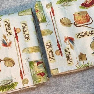 fishing pillowcase set, camping pillowcases, campers bedding, handmade fisherman&#39;s gift, ready to ship