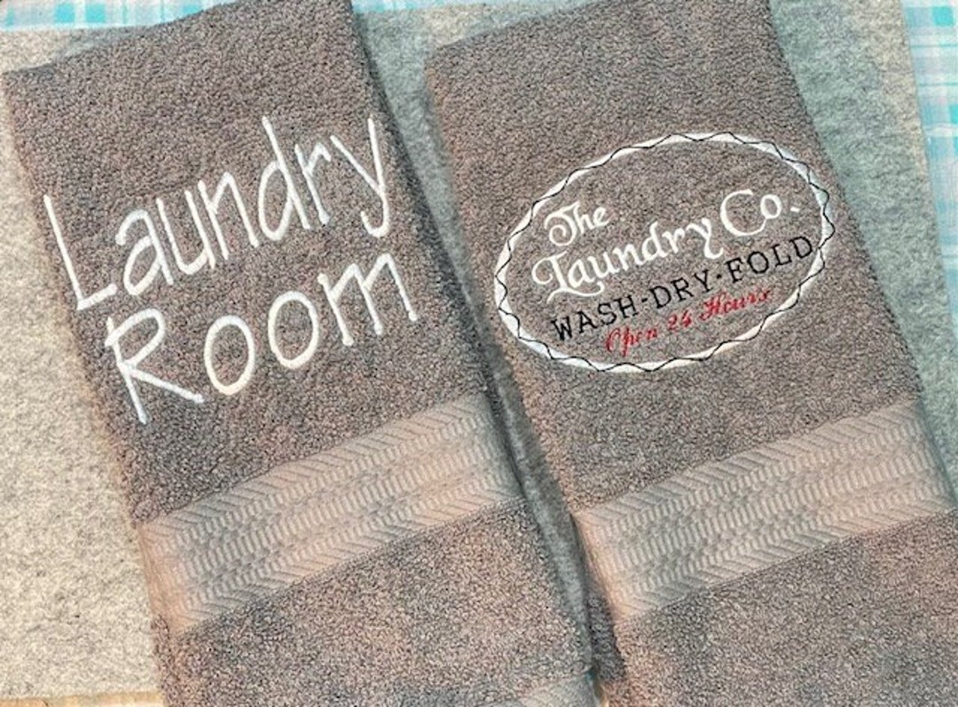 Laundry Room Decor Farmhouse Towel Set of Two Ships FREE Etsy