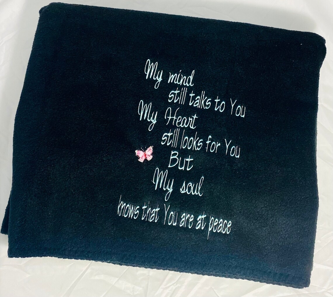 Memory blanket memorial blanket grief blanket embroidered Etsy