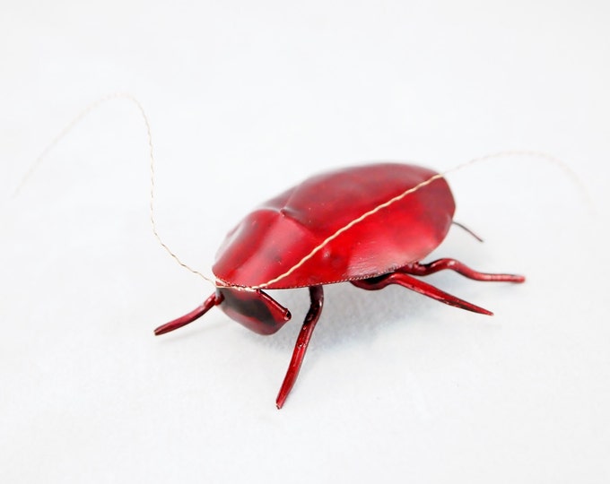 2 inch Shell Red Roach Copper Metal Wall Sculpture