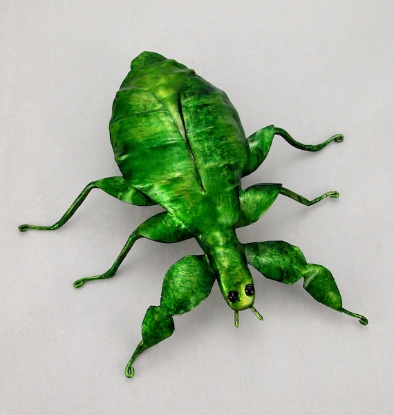 Leaf Insect Handmade Copper Metal Wall Sculpture