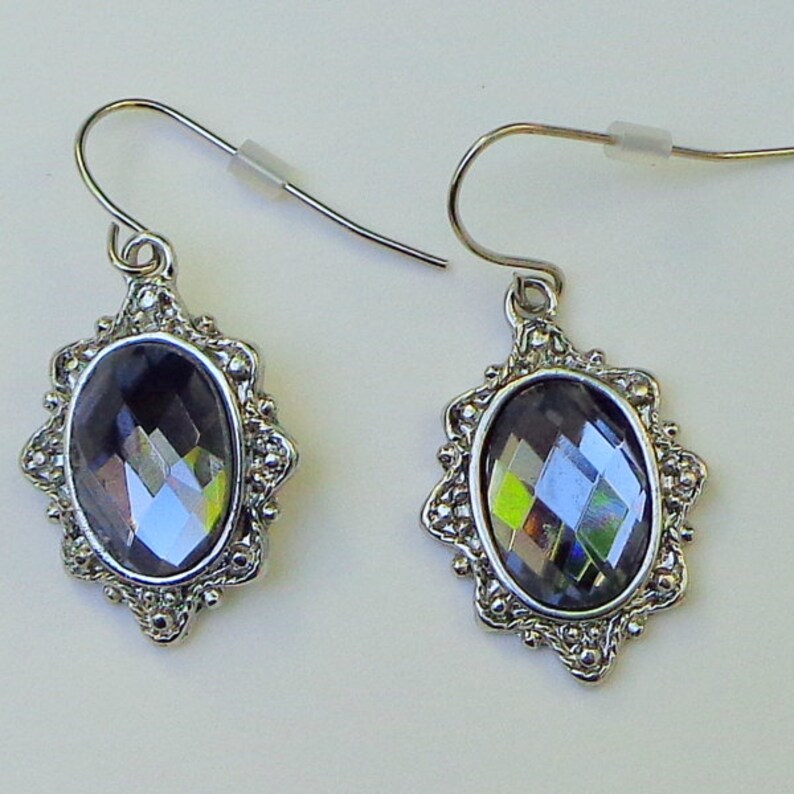 Huge Sale, Platinum Crystal Earrings image 1