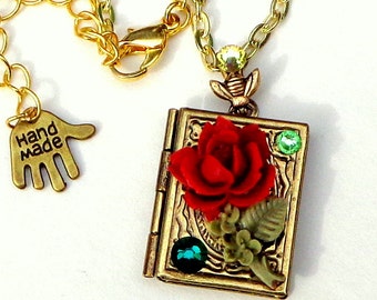 Red Rose Locket Necklace For your Sweetheart