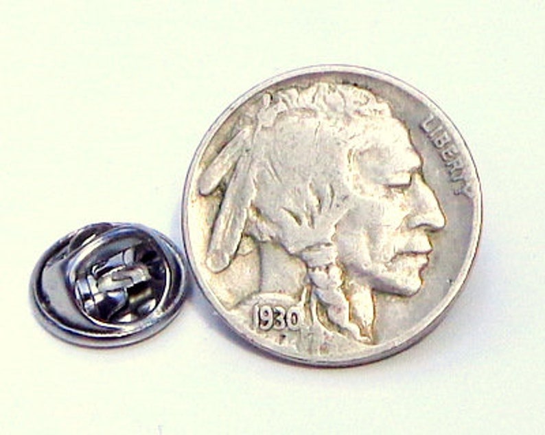 Lapel Pin Hat Pin Men/'s Accessories Father/'s Day Authentic Indian Head Coin Tie Tack