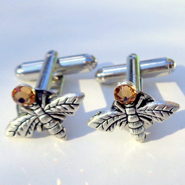 Honey Bee Cuff Links, Mens Formal Wear, Killer Honey Bees, Prom, Wedding, Work, Suit & Tie Affair