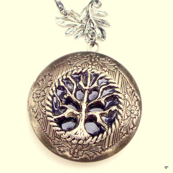 Gothic Tree of Life Locket Necklace, Neo Victorian, Gothic Jewelry, Steam Punk Goth, Steampunk Locket, Goth Necklace