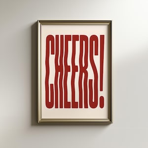 Cheers Art Print – Retro Bar Wall Decor | Surreal Vintage Poster for Kitchen or Party Room