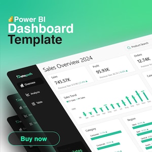 Power BI Dashboard Report Template - Light Mode