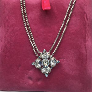 Vintage Butler & Wilson signed silver tone crystal necklace